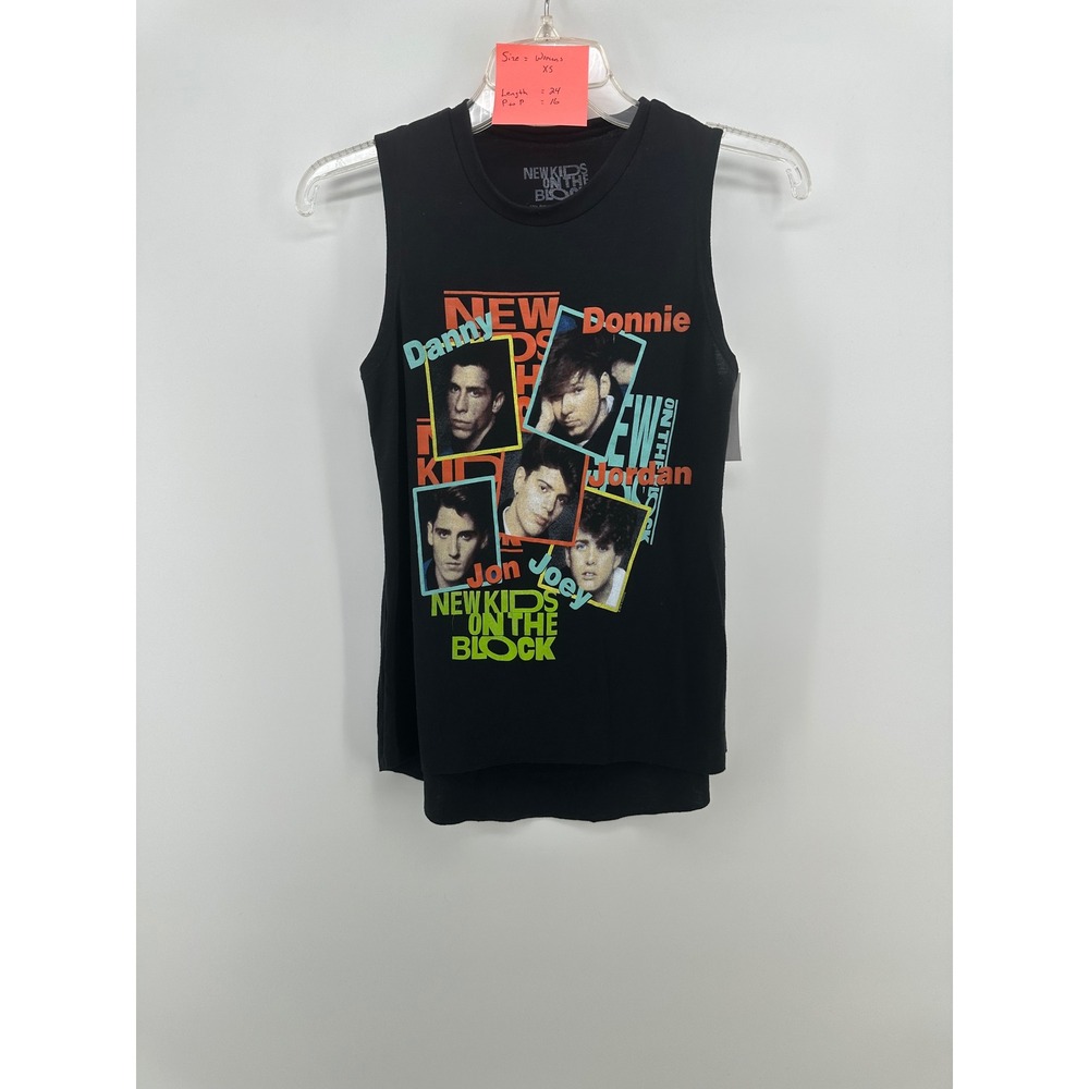 New Kids On The Block Womens XS Black Graphic Tank Top NKOTB NW118 Band Tee